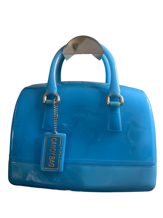 Furla Handbags - Furla Candy Blue Jelly Mini Handbag Boston Bag Made in Italy
